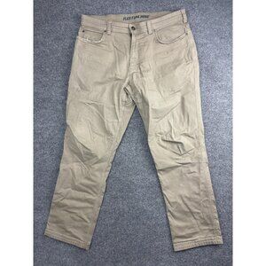 Duluth Flex Fire Hose Pants Mens 36x32 Tan Standard Fit Canvas Work Durable